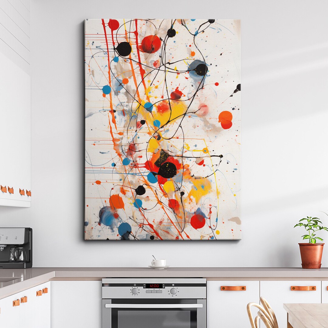 Colorful Paint Splash Abstract Oil Painting Splatter Style Wall Art ...