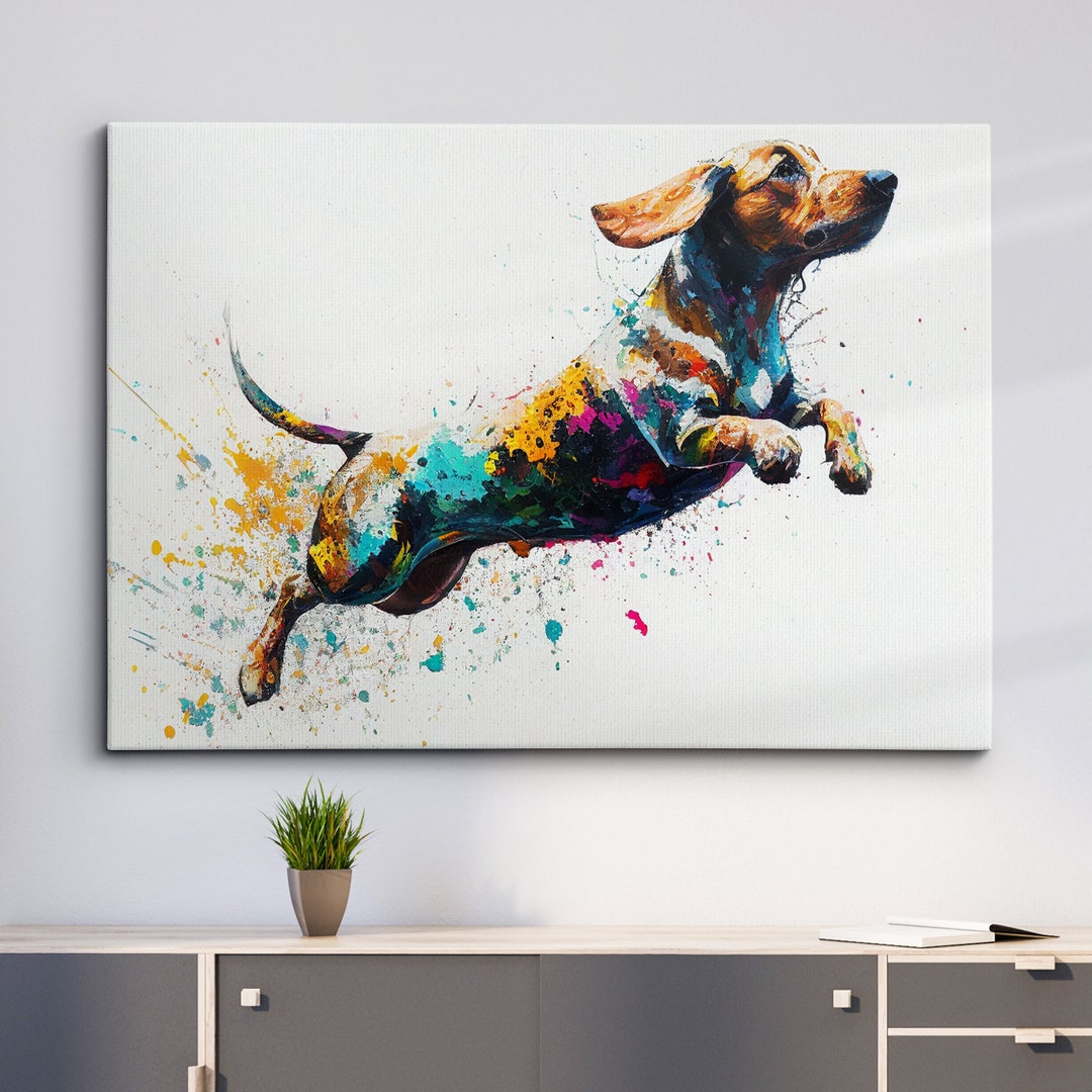 sausage-dog-abstract-dachshund-dog-pet-abstract-modern-painting-wall