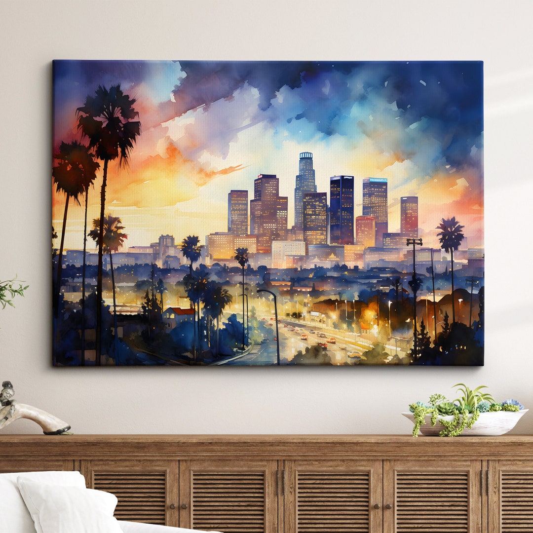 Los Angeles California Golden State Landmark Oil Painting