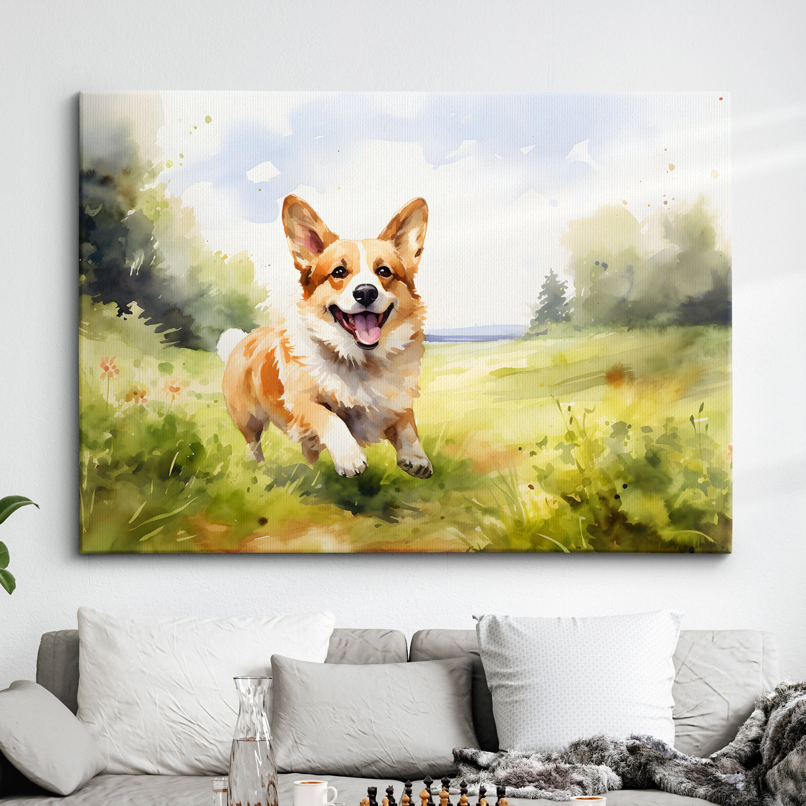Corgi Dog Modern Art Hooded Blanket Corgi Dog Modern Art Hooded Blanket