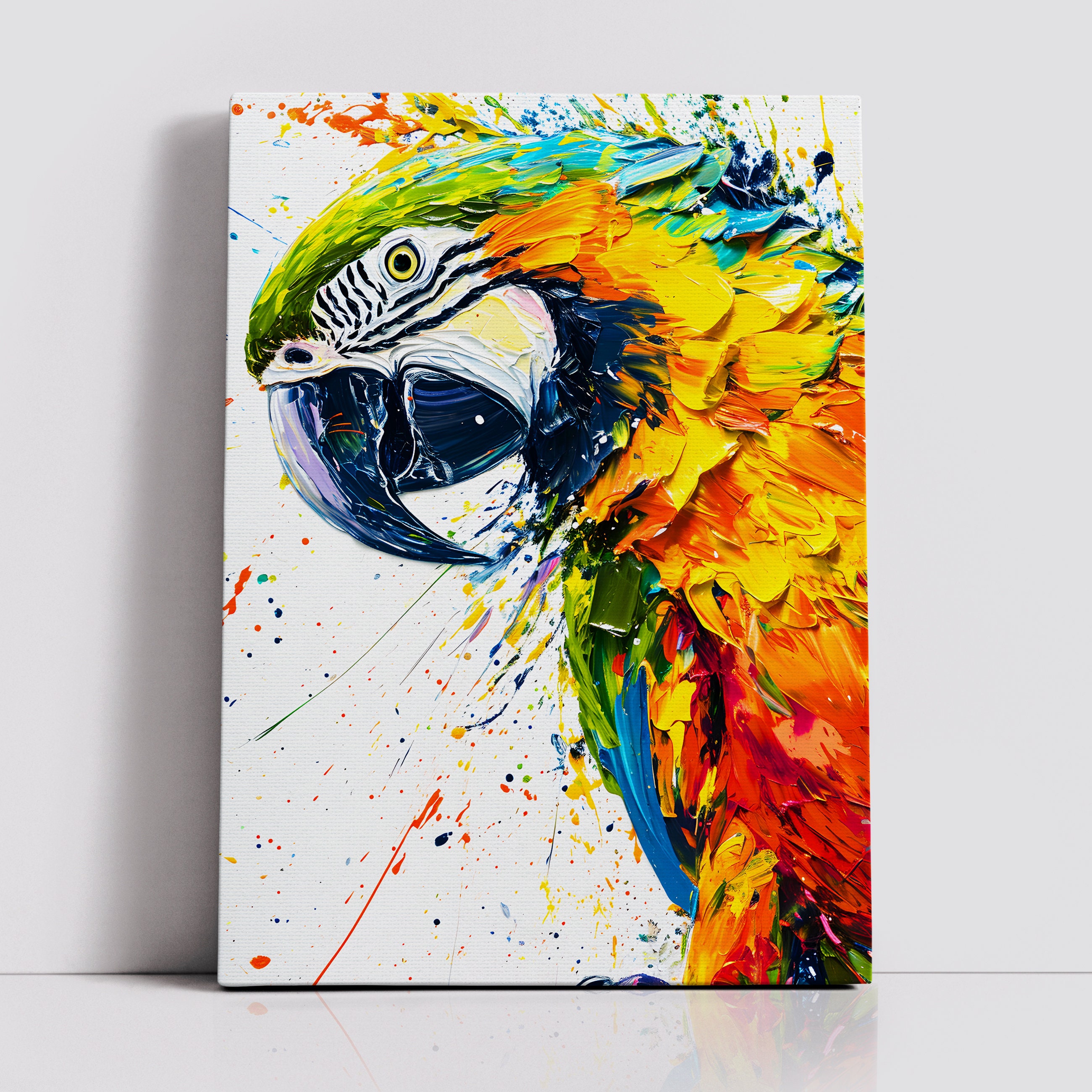 Montanari Papagallo 油彩画 50x70 cm Colorful Parrot Abstract Modern Animal Oil Painting Wall Art