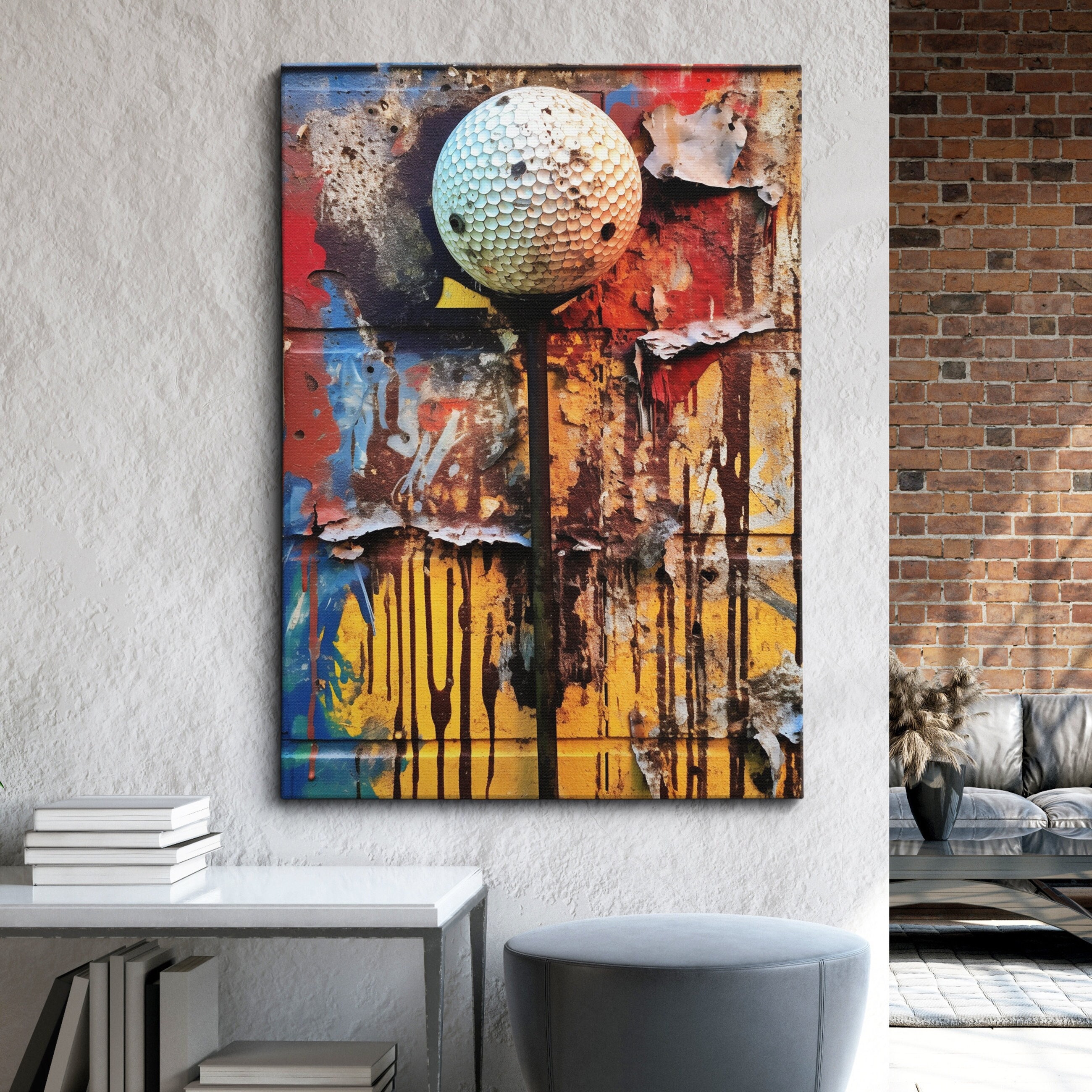 Modern Golf Painting Etsy