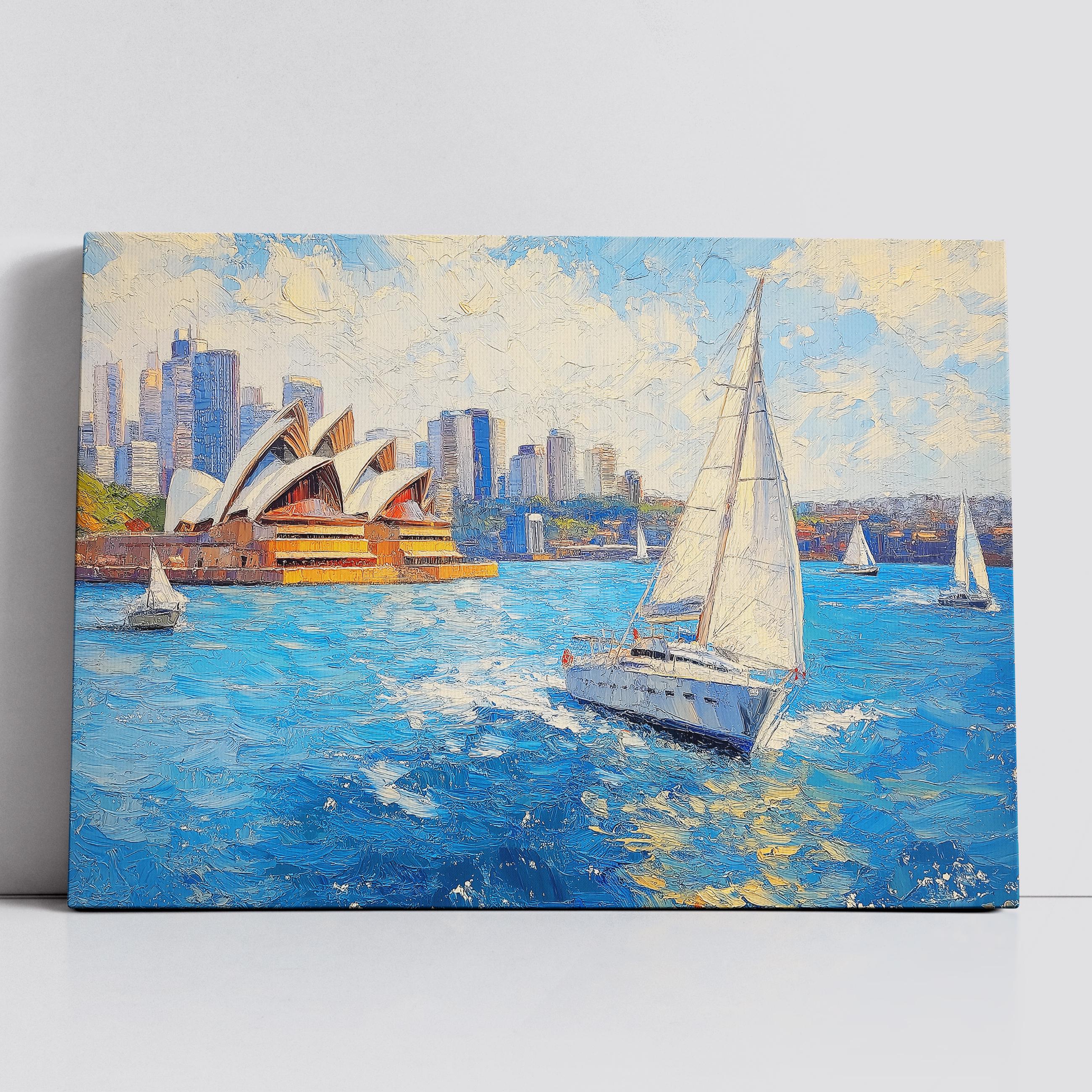 Sydney Opera House Famous Landmark Abstract Oil Painting Wall Art