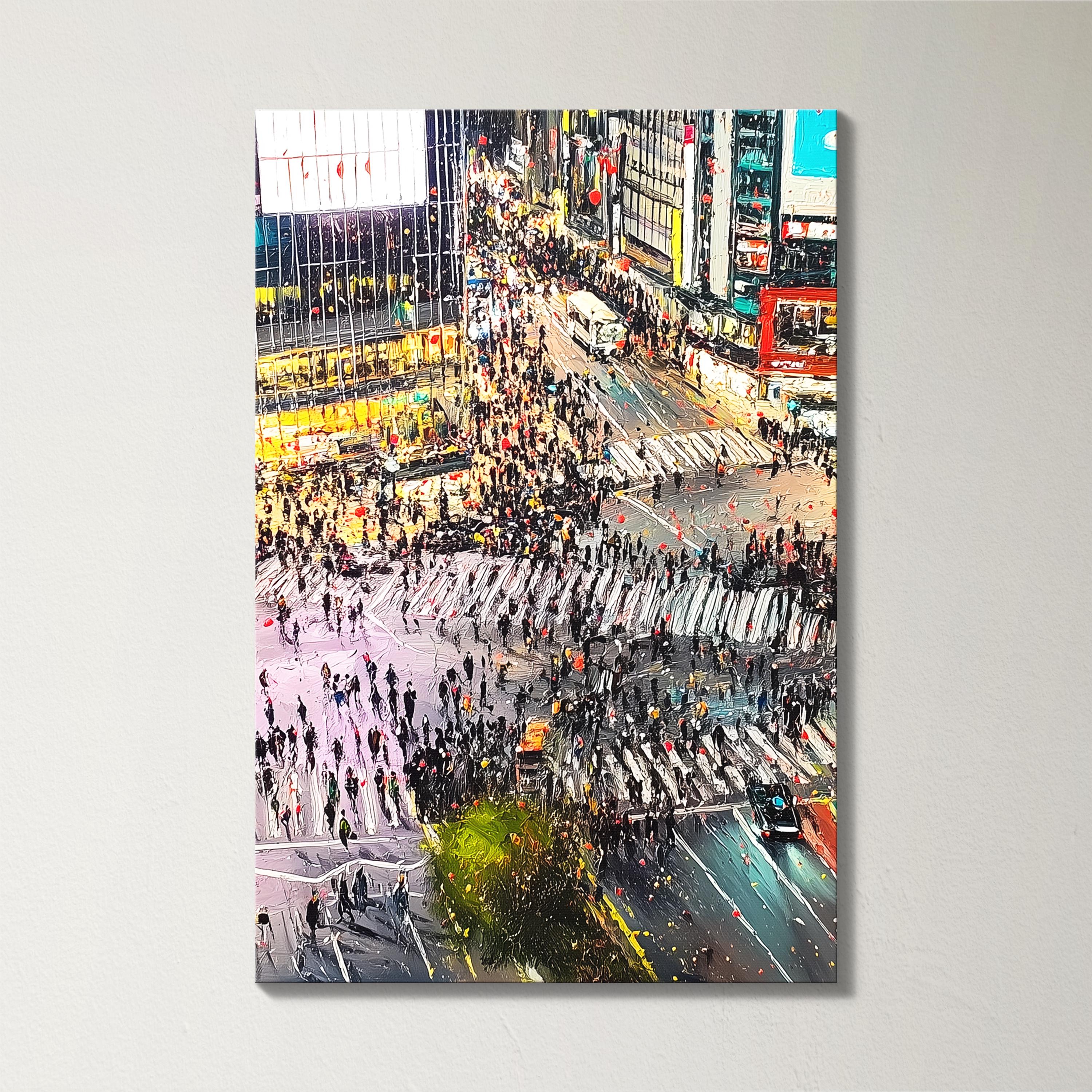 Tokyo Shibuya Crossing 3 Panel Split Canvas Wall Art Japan Urban