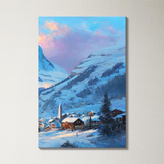 Zermatt Matterhorn 3 Panel Split Canvas Wall Art Swiss Alps Winter
