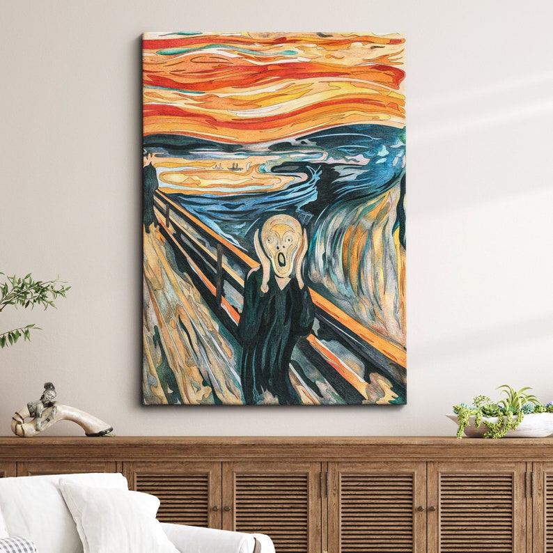 The Scream Famous Painting 1893 Edvard Munch Expressionism Wall Art ...