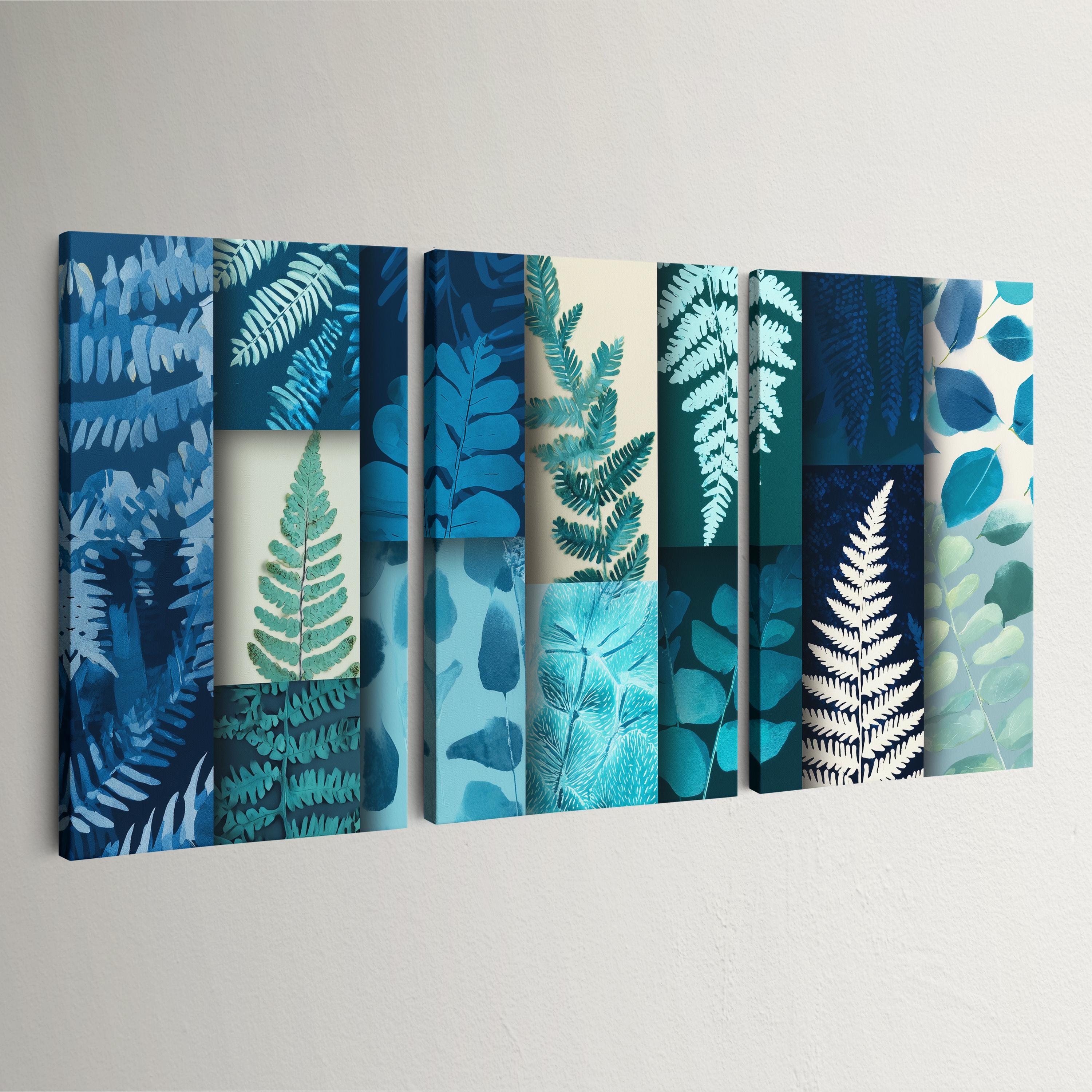 Blue Botanical Wall Art Set, 3-piece Canvas Prints, Nature Inspired ...
