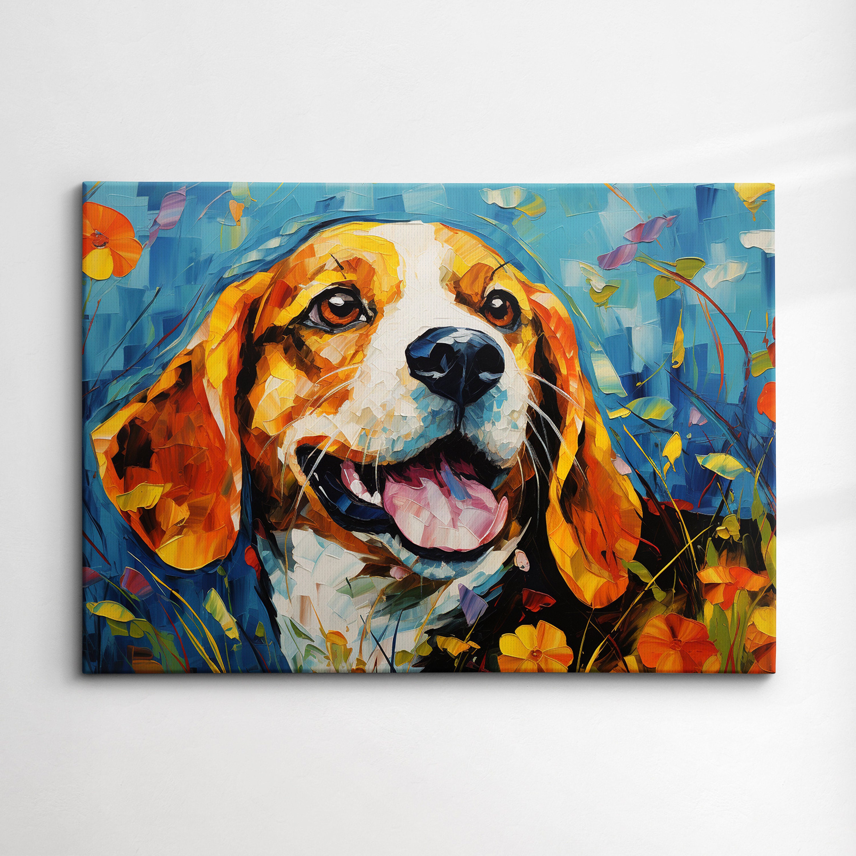 新作。手作り額付き作品　title「Let it BEAGLEワンコ」 Amazon.com: Empire Art Direct 