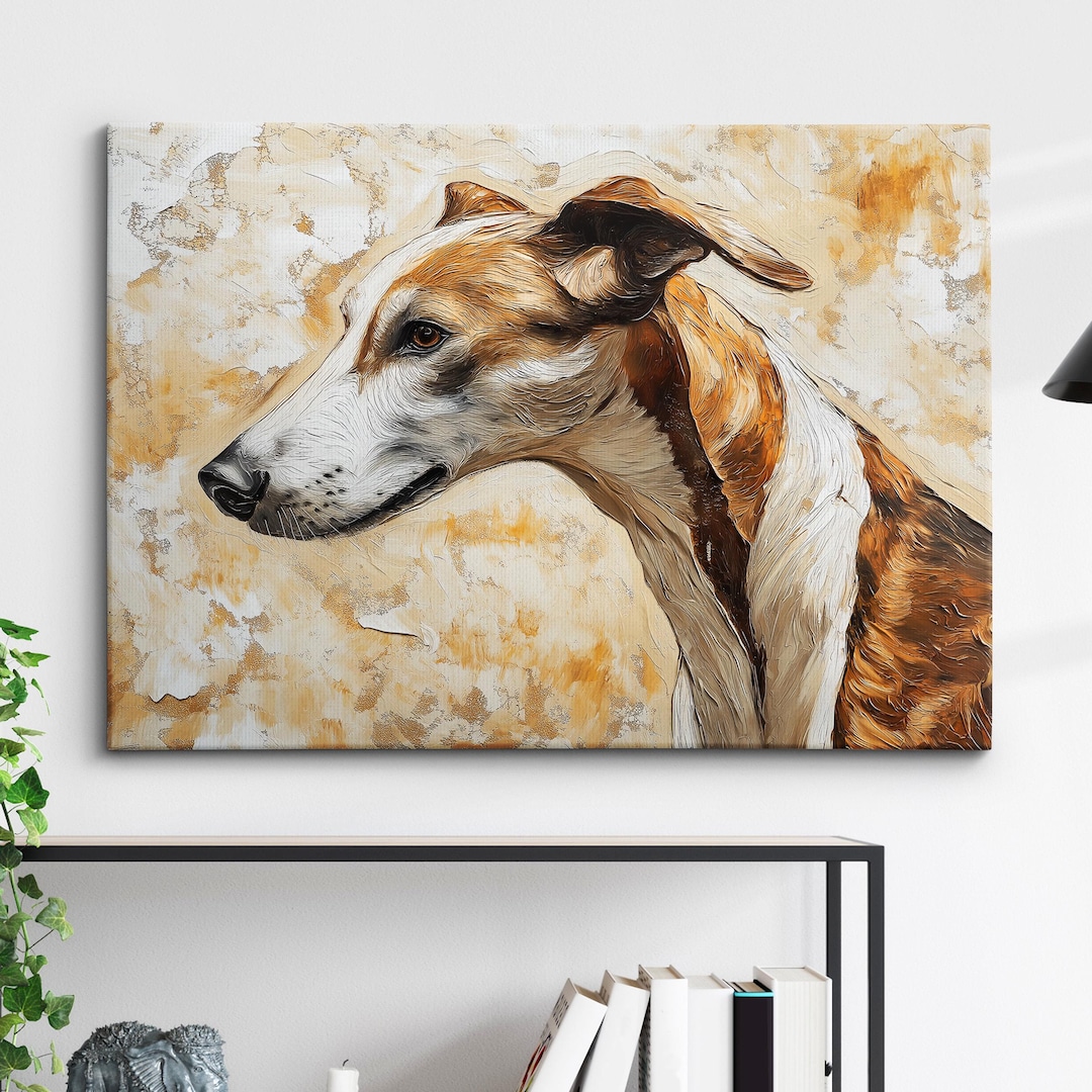 Iconic Greyhound Abstract Dog Pet Animal Painting Splatter Wall Art ...
