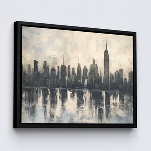 New York City Skyline Sunset America Landmark Oil Painting Style Wall ...