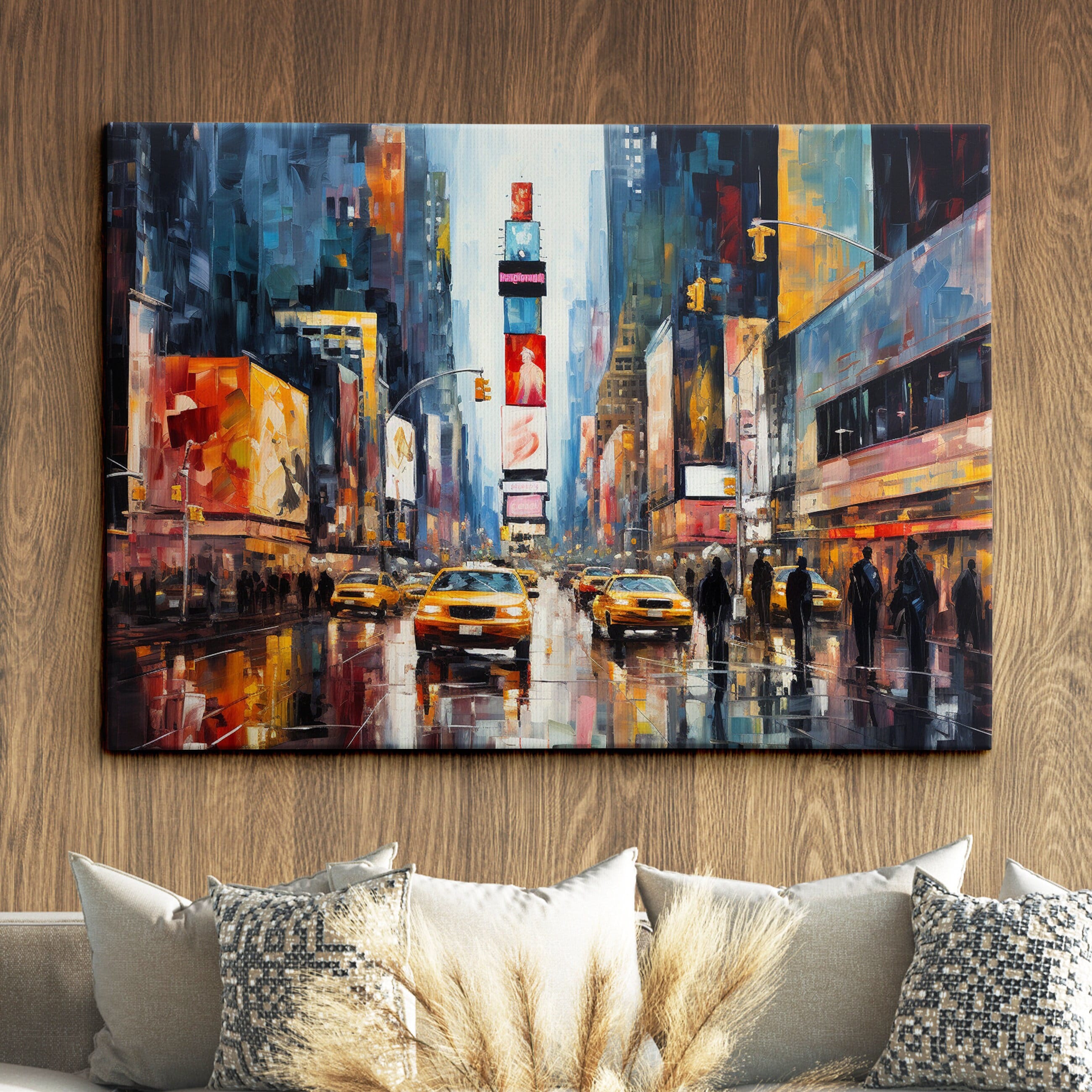 Tableau Toile New York Skyline – Triptyque, Impression Giclée, Encadré (neuf, 2023)