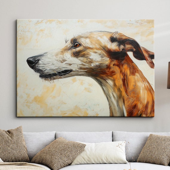Iconic Greyhound Abstract Dog Pet Animal Painting Splatter Wall