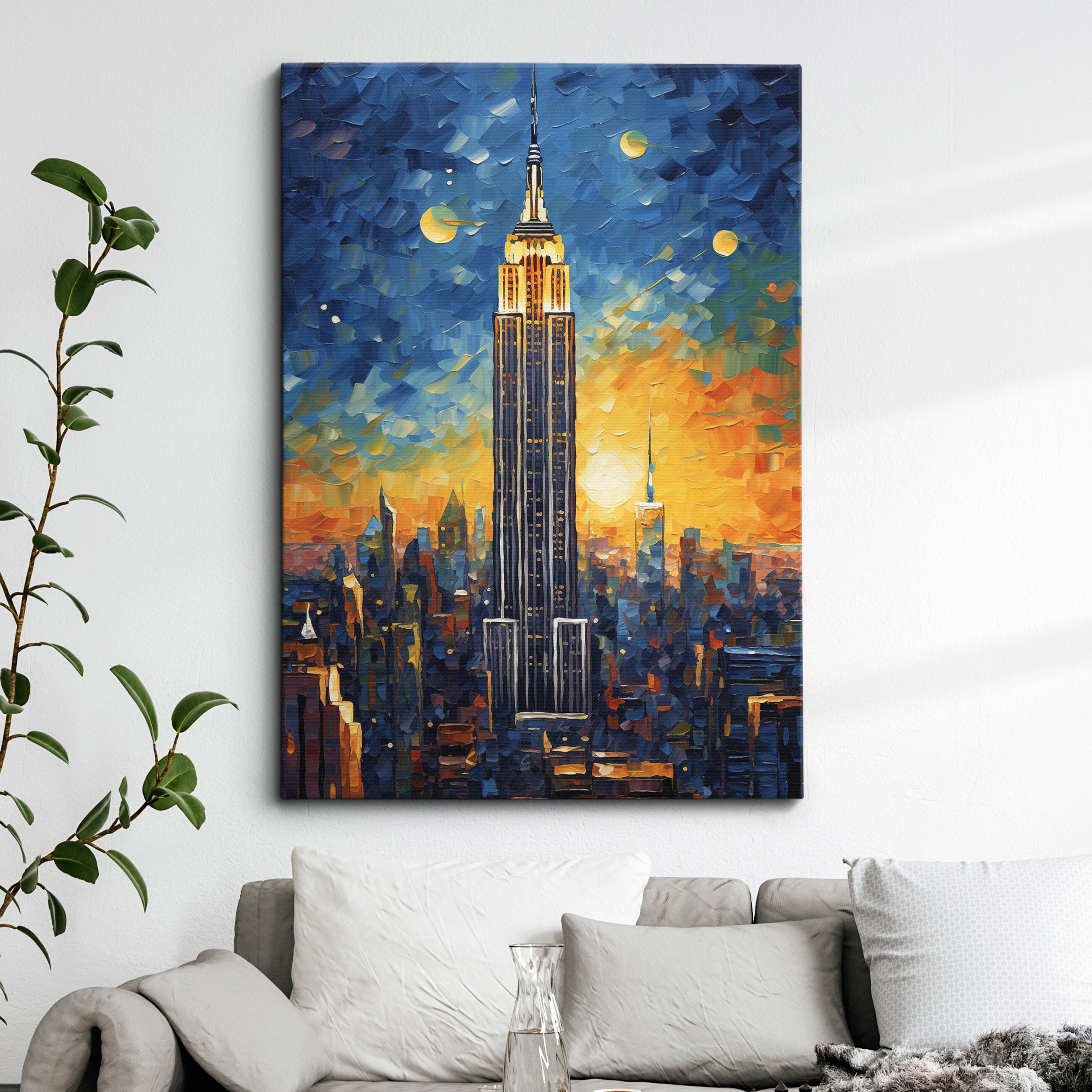 Empire State Building Abstract Natural Modern Oil Painting