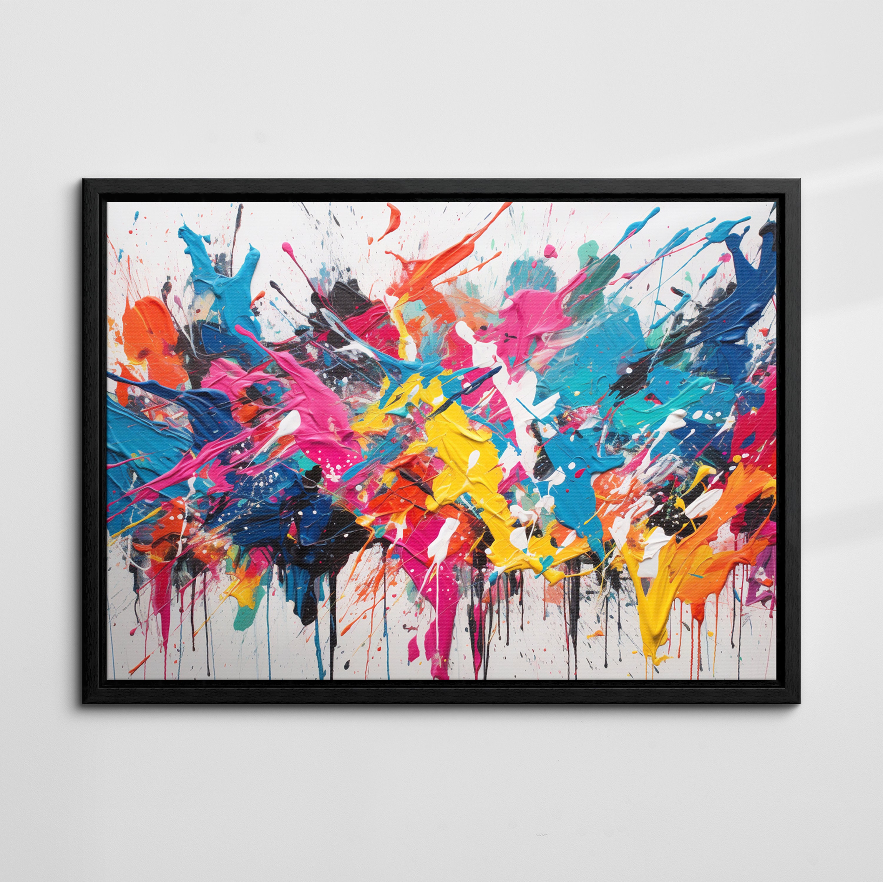 Colorful Paint Splash Abstract Oil Painting Splatter Style Wall Art ...