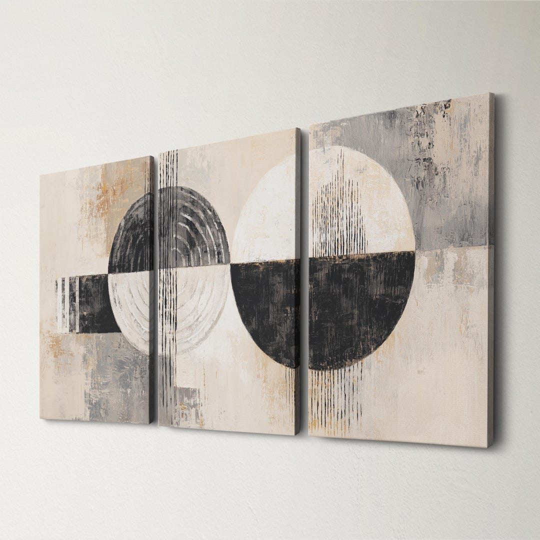 Abstract Triptych Wall Art Set | Modern Minimalist Canvas Prints for ...