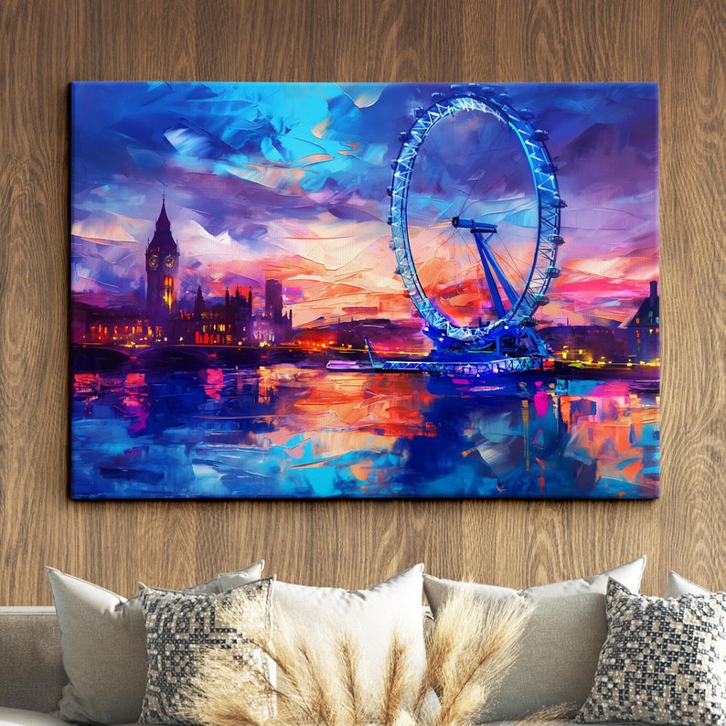 London Bridge Abstract Oil Painting Abstract Paint Colourful UK London