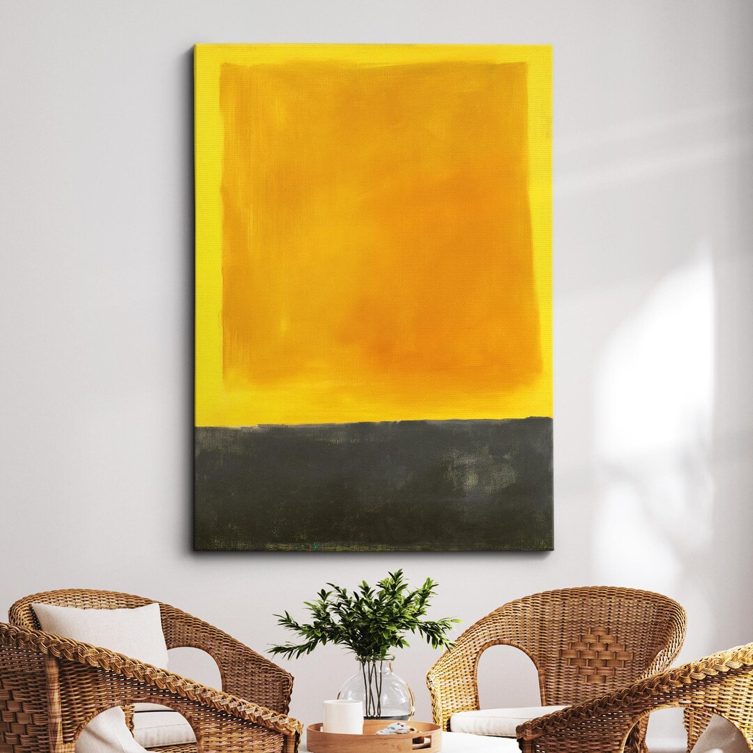 Modern Abstract Orange & Black Exhibition Oil Painting Wall Art, Framed ...