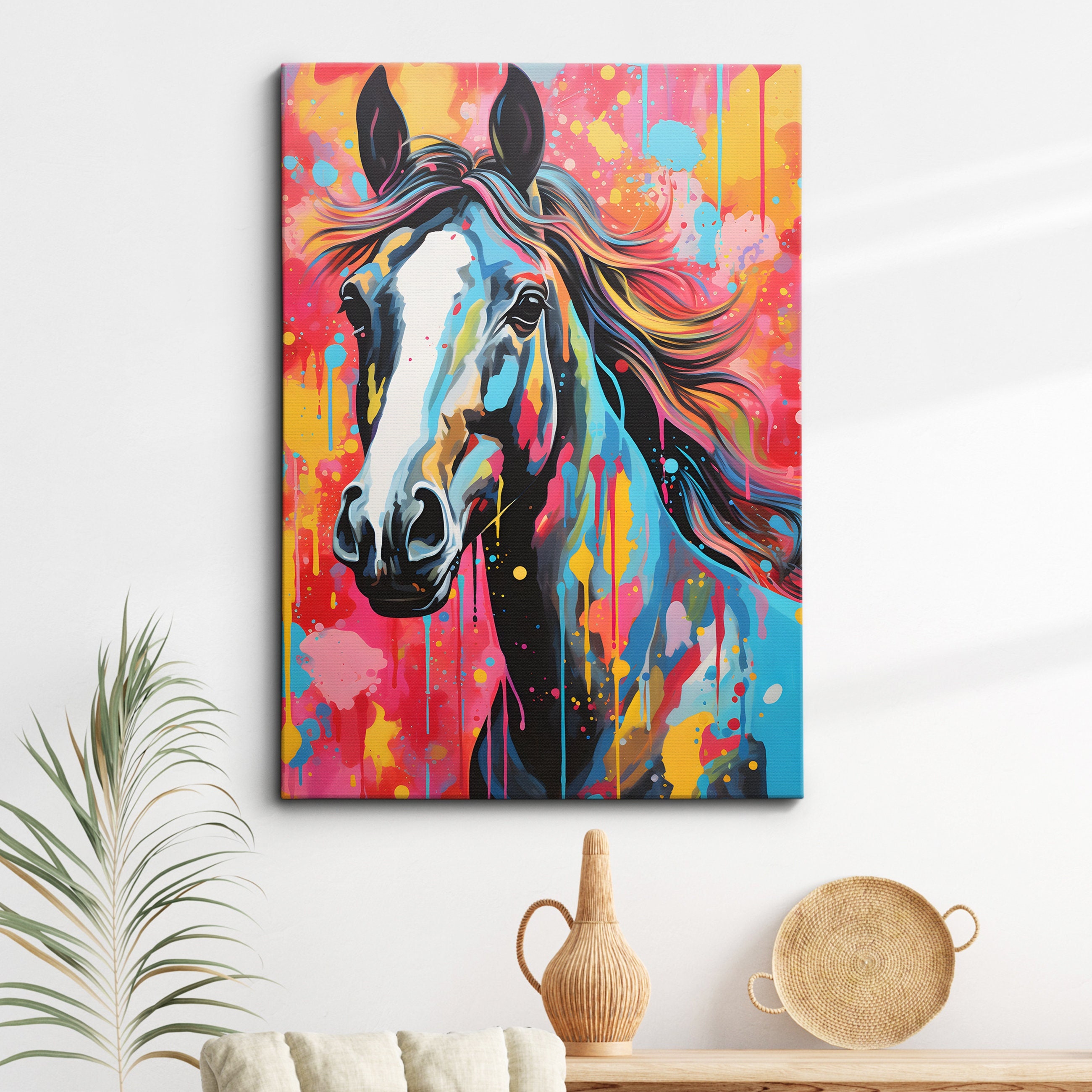 Splatter Art Horse - Etsy