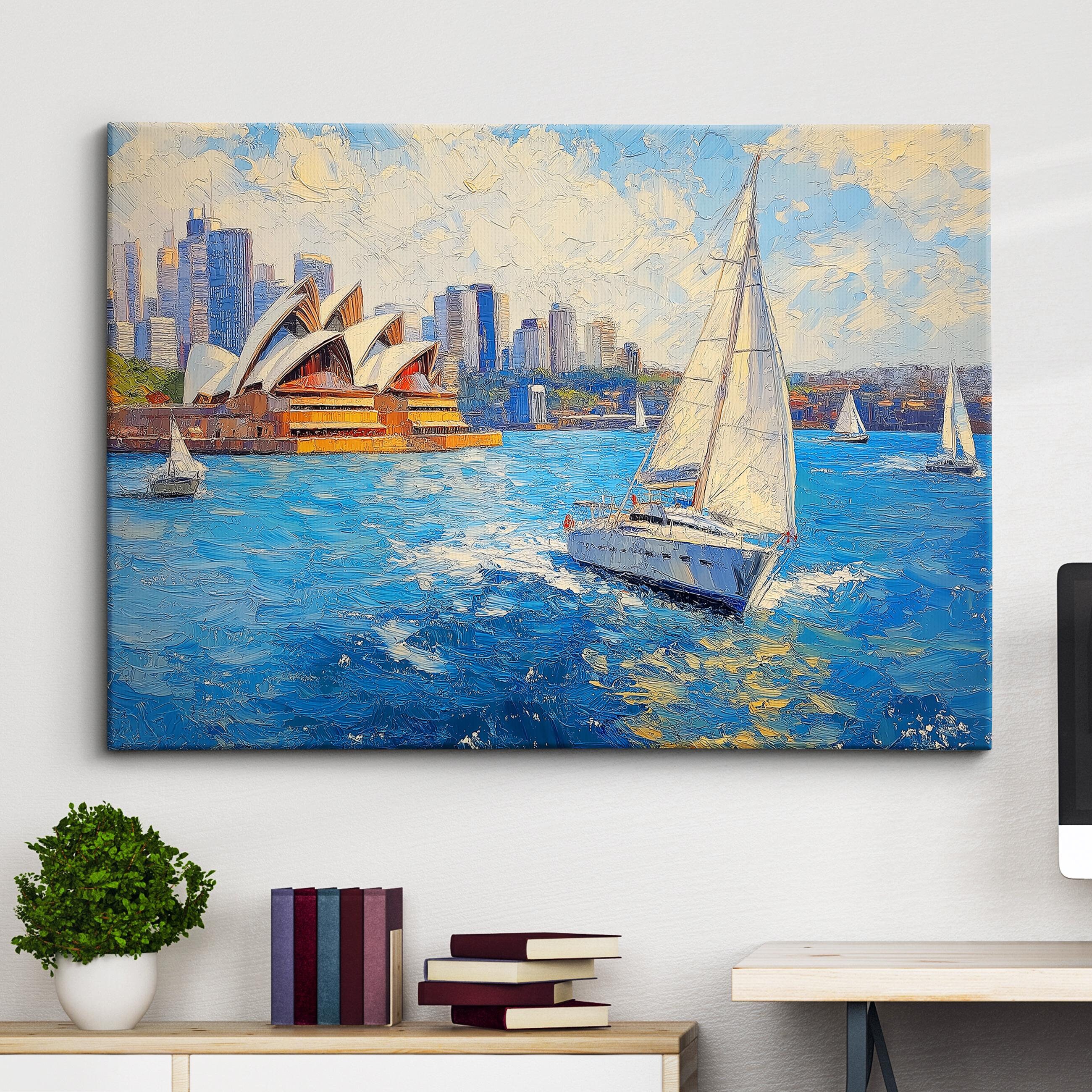 Sydney Opera House Famous Landmark Abstract Oil Painting Wall Art