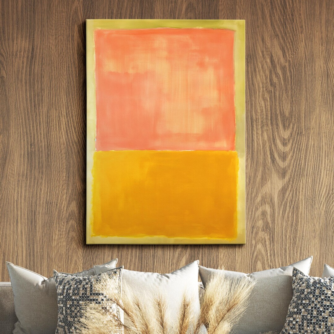 Modern Abstract Orange & Yellow Exhibition Oil Painting Wall Art ...