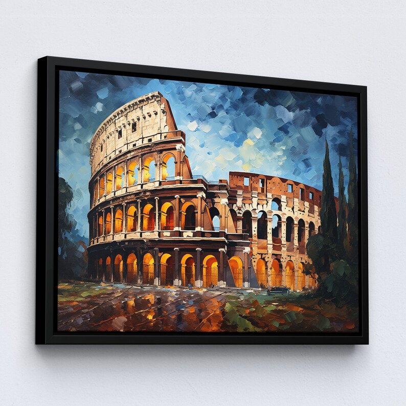 The Colosseum of Rome Abstract Oil Painting Van Gogh Style Wall Art ...