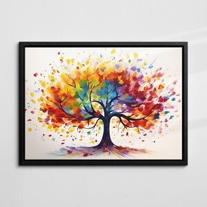 Paint Splash Tree of Life Landscape Abstract Oil Painting Wall Art ...