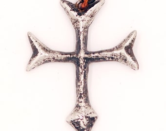 GRAFFITI CROSS pendant  (traditional Christian protection amulet)