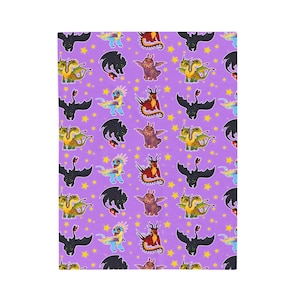 HTTYD Inspired Dragon Soft Plush Blanket Toothless Stormfly Hookfang Barf and Belch image 3