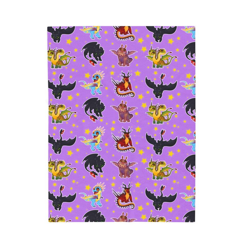 HTTYD Inspired Dragon Soft Plush Blanket Toothless Stormfly Hookfang Barf and Belch image 3
