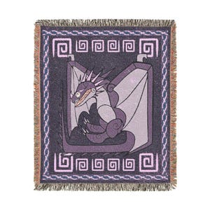 The Skrill Purple Lightning HTTYD Inspired Woven Dragon Blanket 50x60 Inches