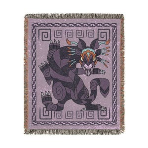 Thanator Palulukan Panther Avatar Inspired Stylized Purple 50x60 Inch Woven Blanket