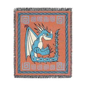 Stormfly Deadly Nadder HTTYD Inspired Blue Dragon Stylized Light 50x60 Inch Woven Blanket