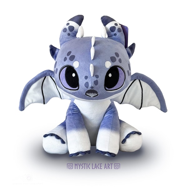Frostbite Snow Strike Dragon Plush – 12 Inch Snow Leopard Huggable Toy