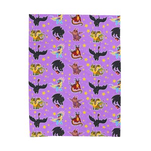 HTTYD Inspired Dragon Soft Plush Blanket Toothless Stormfly Hookfang Barf and Belch image 2