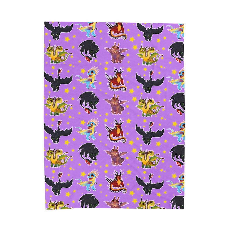 HTTYD Inspired Dragon Soft Plush Blanket Toothless Stormfly Hookfang Barf and Belch image 2