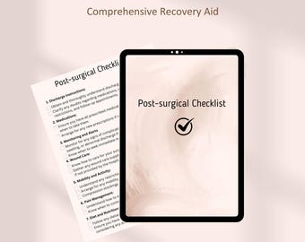 Lista kontrolna pooperacyjna, Dziennik pooperacyjny, Przewodnik chirurgiczny, Przewodnik pacjenta, Lista kontrolna szpitala, Zadania chirurgiczne, Goodnotes, Ipad, Android