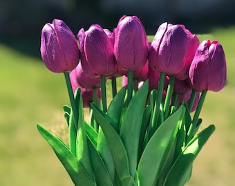 12 real touch tulips