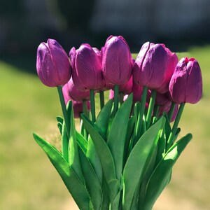 12 real touch tulips