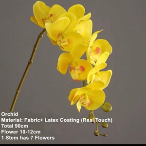Real touch orchid with faux leaves