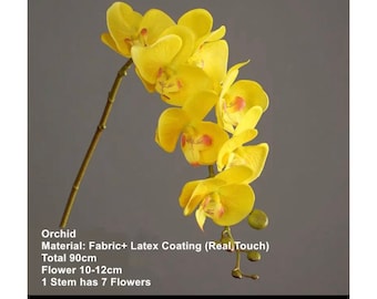 Real touch orchid with faux leaves
