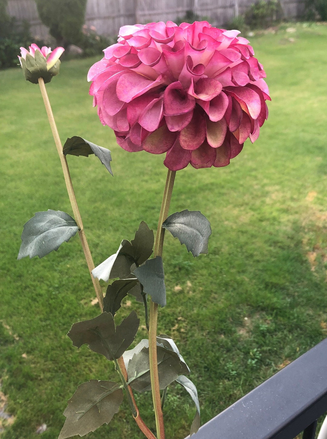 Extra Large Faux Dahlia With Additional Flower Bud - Etsy