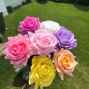 12 real touch long stem roses
