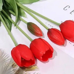 5 real touch tulips
