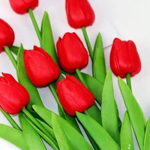 12 real touch tulips