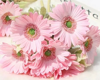 6 Real touch gerbera daisies