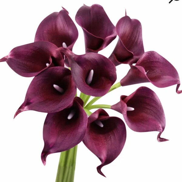 10 real touch calla lilies