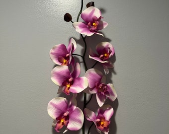 Real touch orchid with faux leaves
