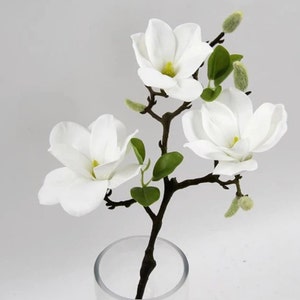 Real touch white magnolia branch