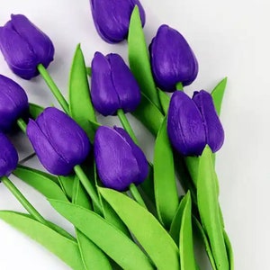 12 real touch tulips