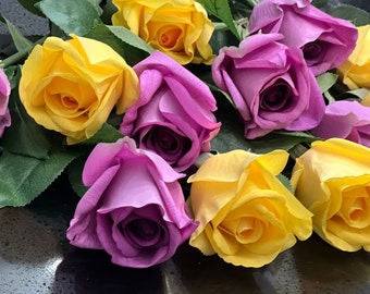 6 rosas premium de tallo largo con tacto real